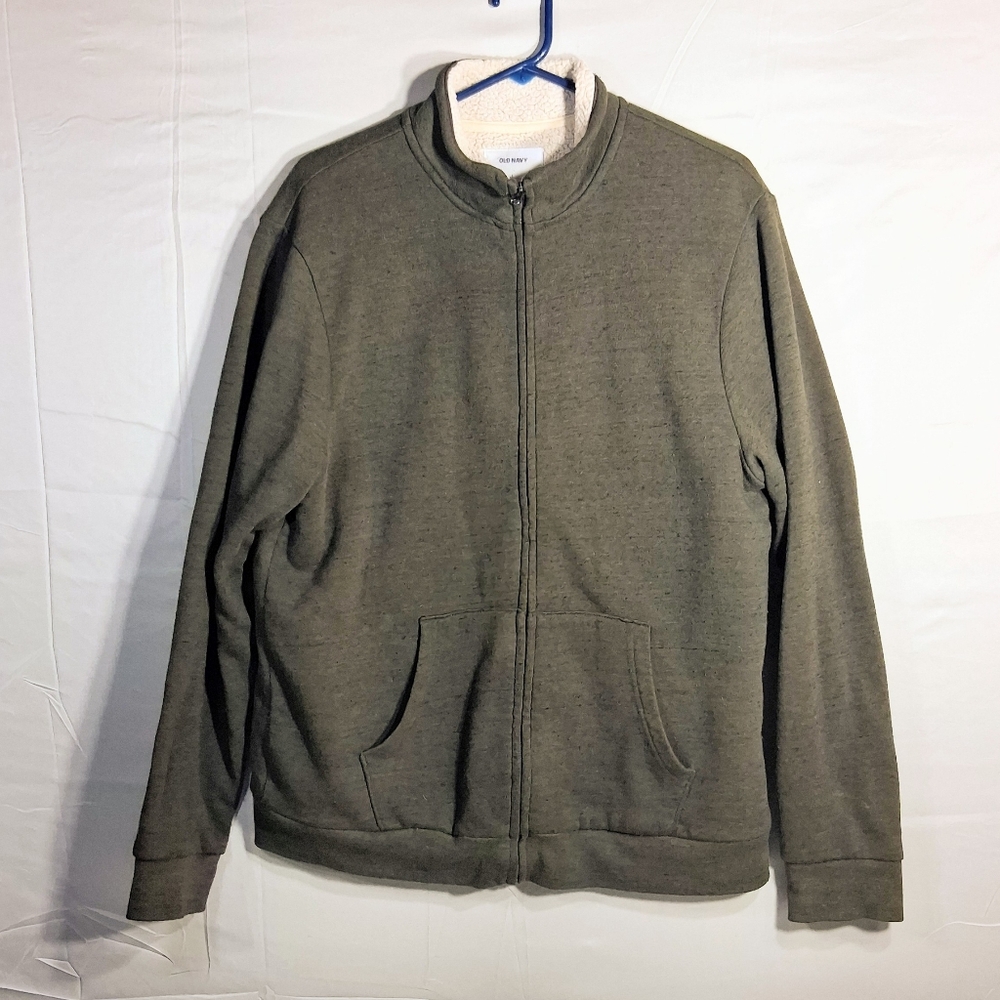 Men's Old Navy Large/G Ancient Green Sherpa Lined Jacket/Sweatshirt